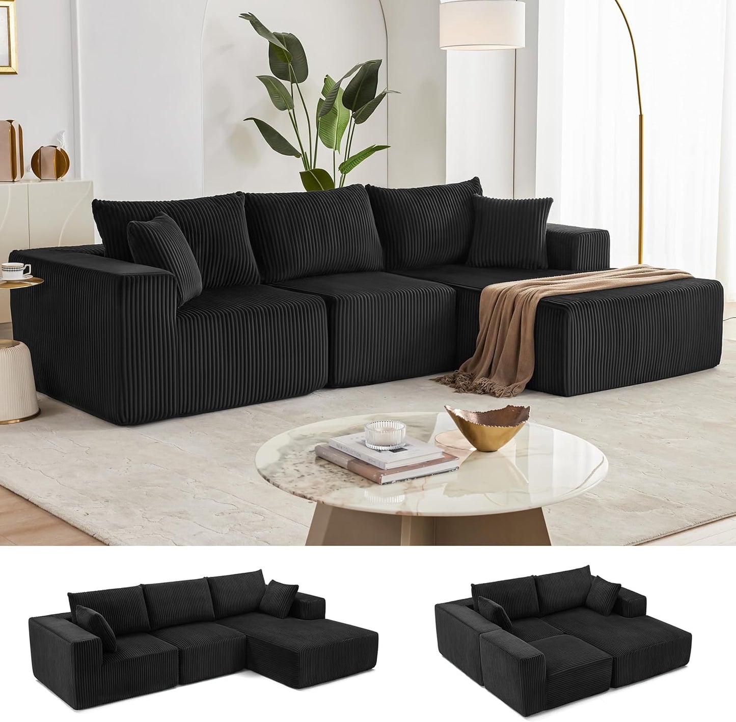 108 Modular Sectional Sofa Cloud Sectional Couch Modern Modular L-Shape Sofa Couch