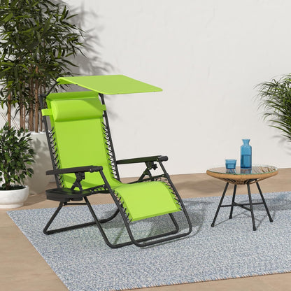 Best Choice Products Folding Zero Gravity Recliner Patio Lounge Chair Adjustable Canopy Shade