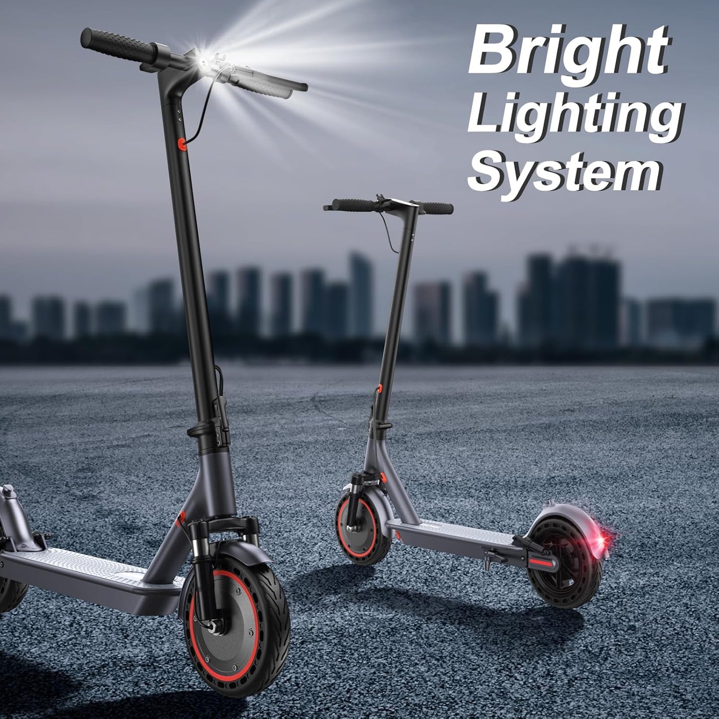 Electric Scooter 350W/500W Powerful Motor 8.5"/10" Solid Tires 19/22Mph 28/21/12 Miles Range