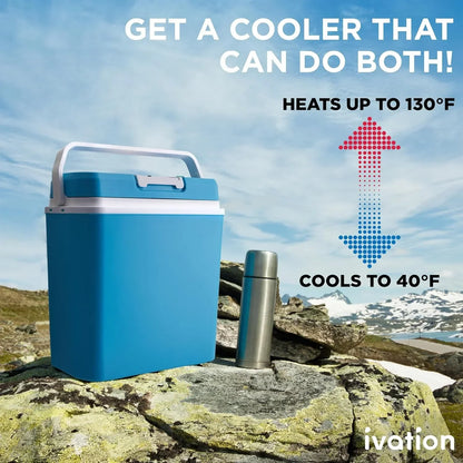 Electric Cooler & Warmer with Handle 24 L Portable Thermoelectric Fridge for Vehicles Trucks