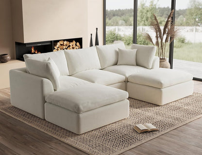 110 inch cloud sectional sofa for living room convertible L-shaped sofa 3 seater sectional sofa