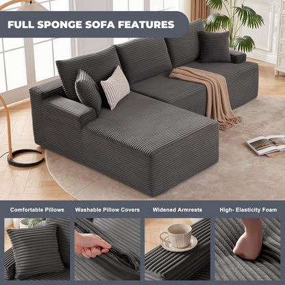 110-inch cloud sofa boneless sofa in the living room modular sofa with deep seats
