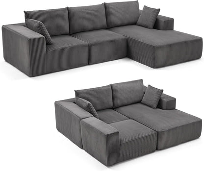108-inch modular sofa cloud modular sofa with deep seat and reclining chair upholstered sofa