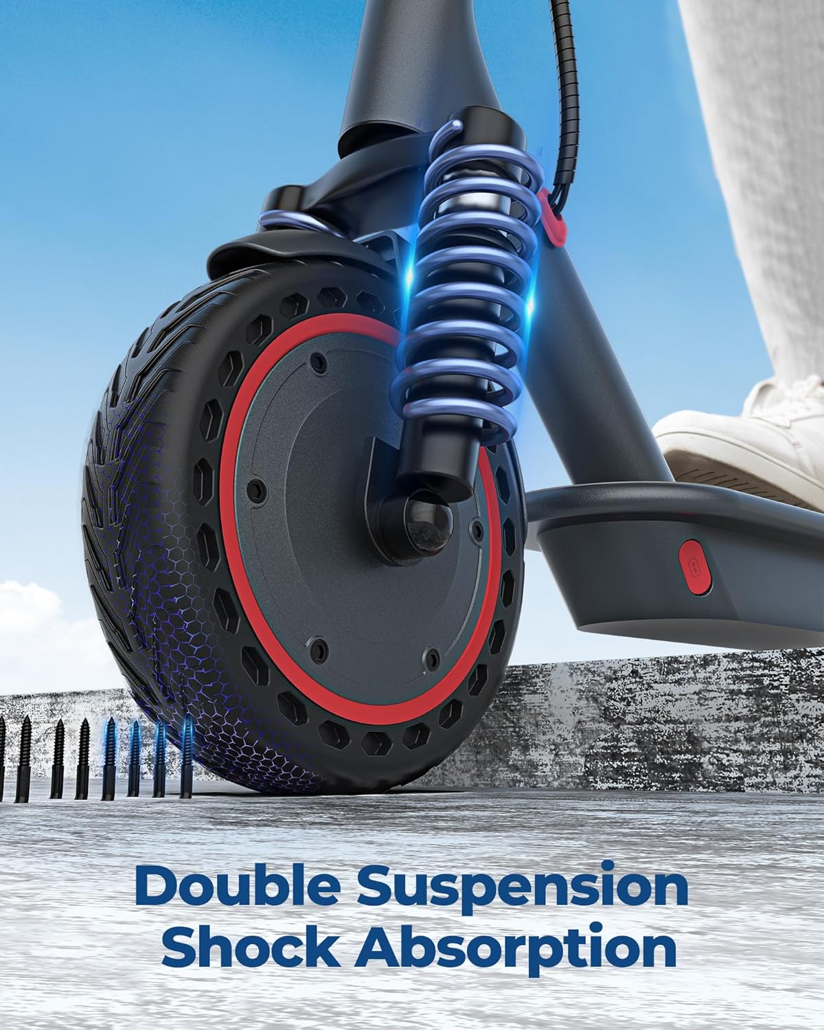 Electric Scooter 350W/500W Powerful Motor 8.5"/10" Solid Tires 19/22Mph 28/21/12 Miles Range