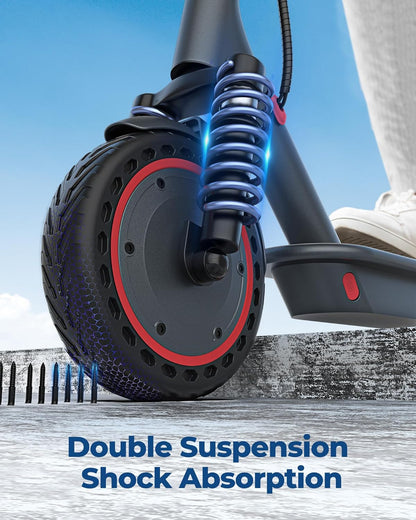 Electric Scooter 350W/500W Powerful Motor 8.5"/10" Solid Tires 19/22Mph 28/21/12 Miles Range