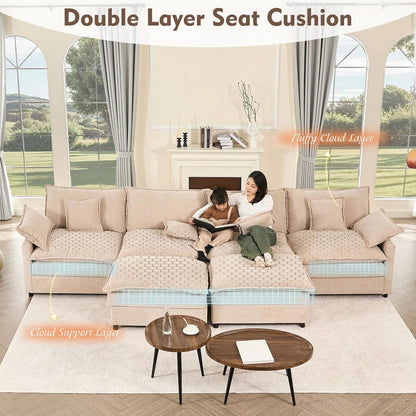 108" U-shaped sofa modular sofa three-seater comfortable cloud sofa