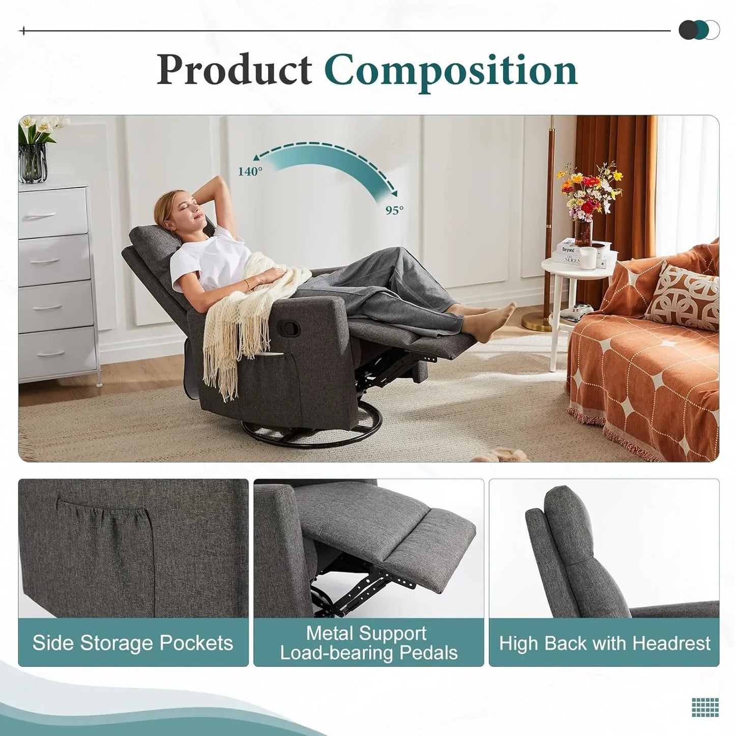 Adult recliner living room massage recliner adjustable home theater chair single sofa