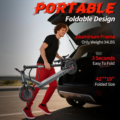 Electric Scooter 350W/500W Motor Top Speed 19/22 mph Max 16/23/28Miles Ranges Foldable E Scooter