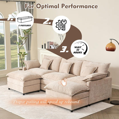 108" U-shaped sofa modular sofa Comfortable cloud sofa