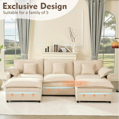 108" U-shaped sofa modular sofa three-seater comfortable cloud sofa