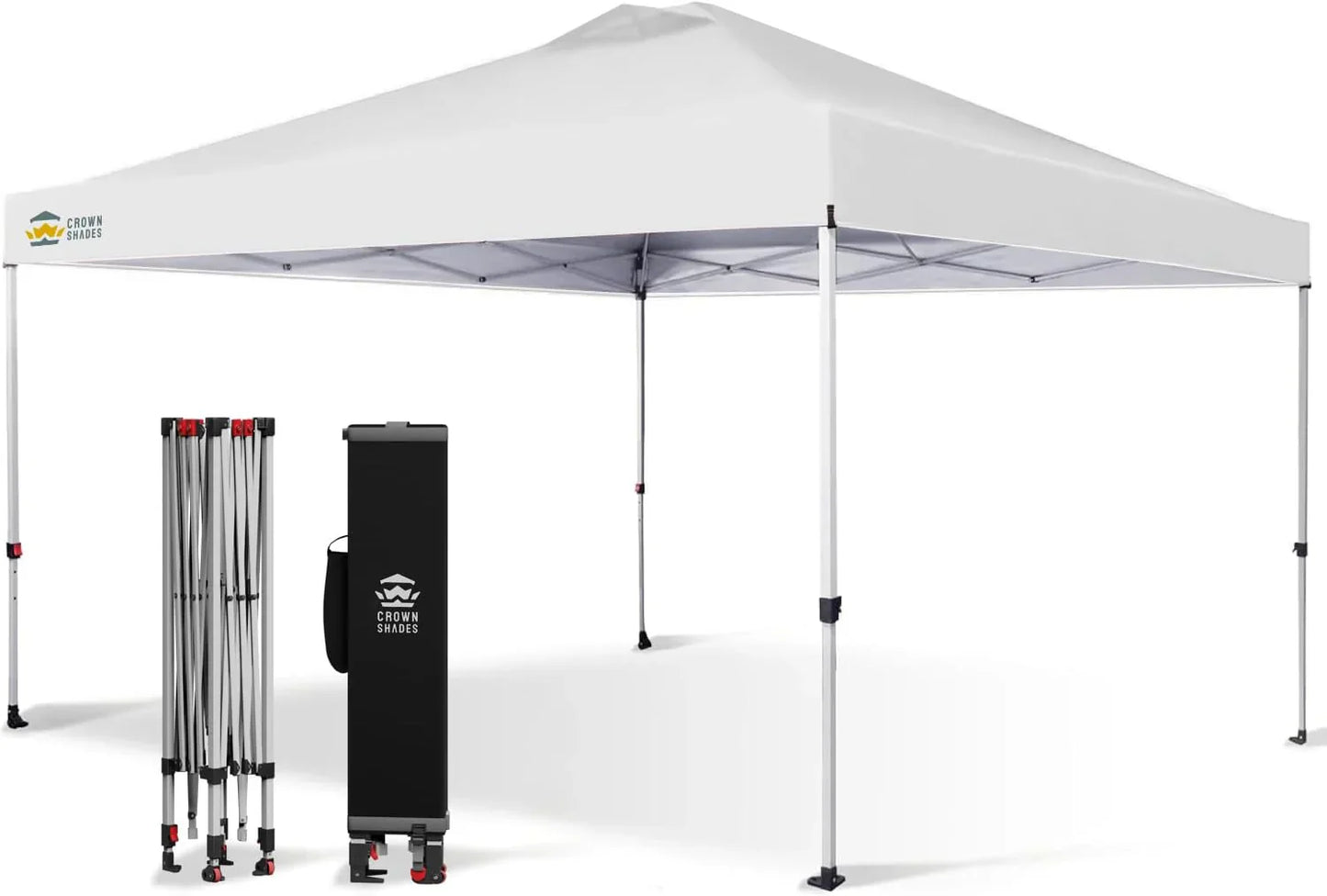 10x10 Pop-Up Awning One-Click Installation Beach Tent Outdoor Sunshade Silver Coated Top