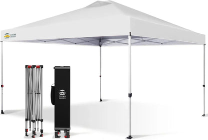 10x10 Pop-Up Awning One-Click Installation Beach Tent Outdoor Sunshade Silver Coated Top