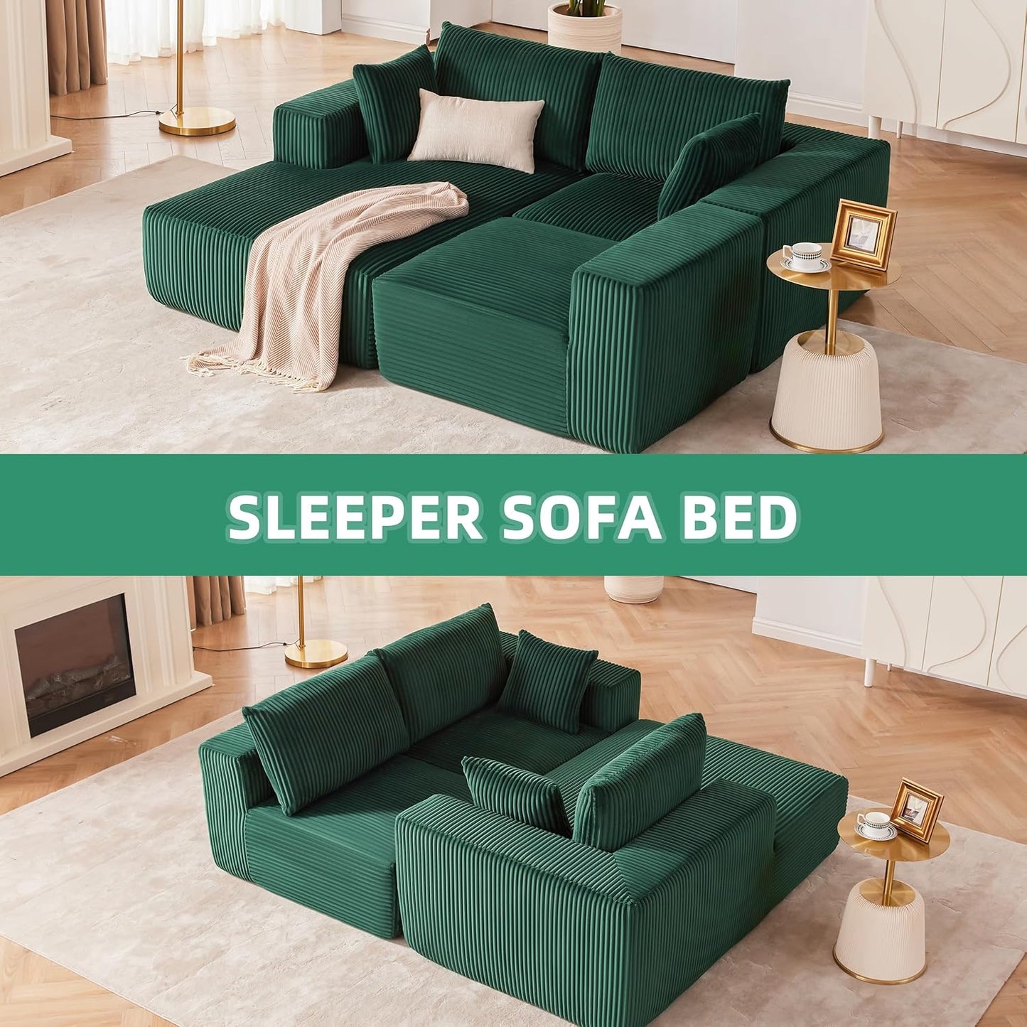 108-inch modular sofa cloud modular sofa with deep seat and reclining chair upholstered sofa