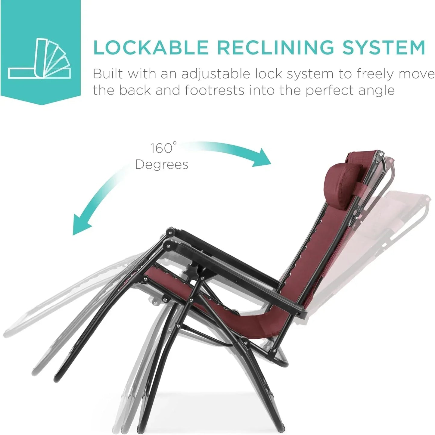 Best Choice Products Folding Zero Gravity Recliner Patio Lounge Chair Adjustable Canopy Shade