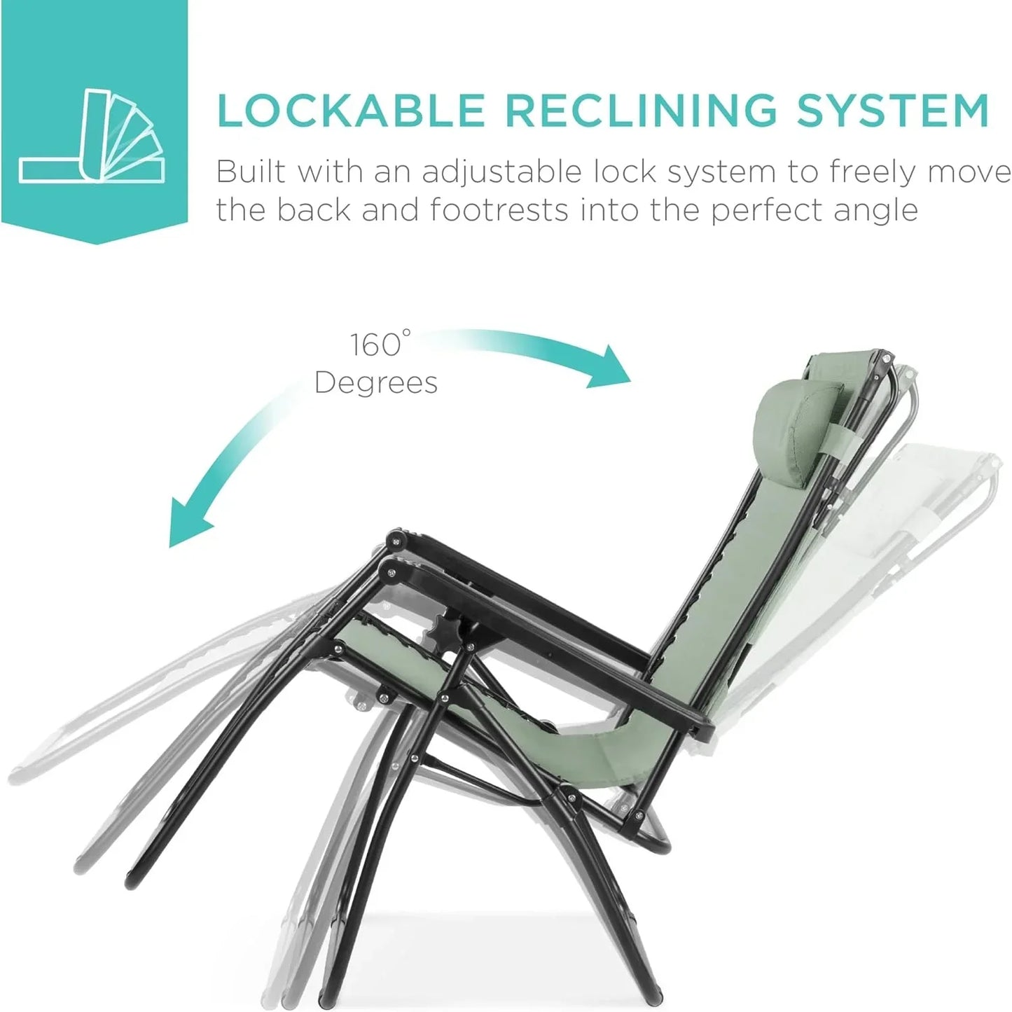 Best Choice Products Folding Zero Gravity Recliner Patio Lounge Chair Adjustable Canopy Shade