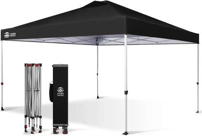 10x10 Pop-Up Awning One-Click Installation Beach Tent Outdoor Sunshade Silver Coated Top
