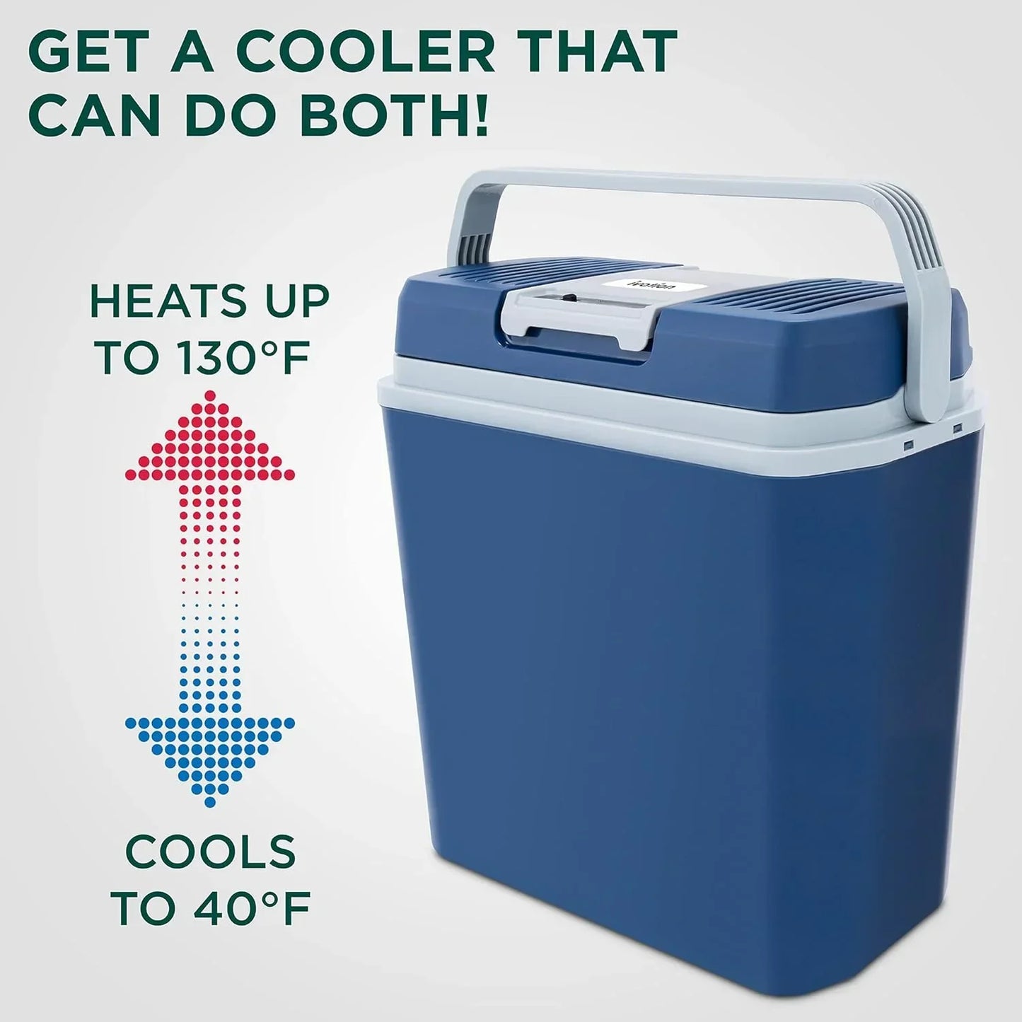 Electric Cooler & Warmer with Handle 24 L Portable Thermoelectric Fridge for Vehicles Trucks