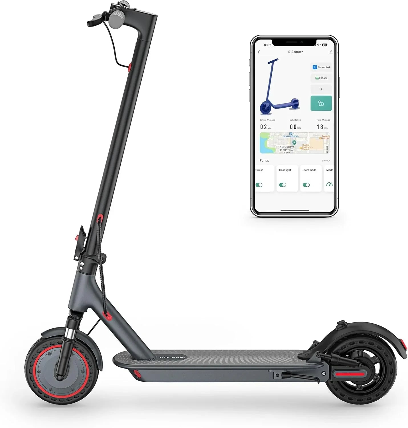 Electric Scooter 350W/500W Powerful Motor 8.5"/10" Solid Tires 19/22Mph 28/21/12 Miles Range