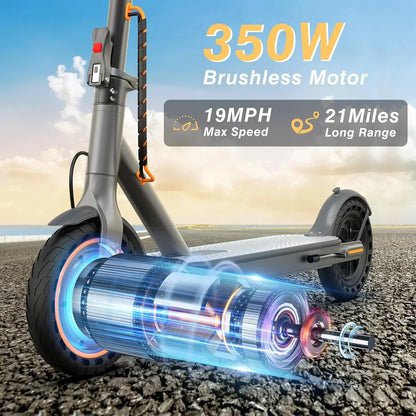 Electric Scooter 350W/500W Motor Top Speed 19/22 mph Max 16/23/28Miles Ranges Foldable E Scooter
