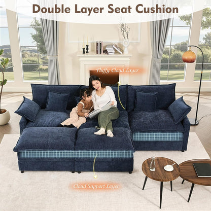 108 Inch U Shape Sofa Sectional Sofa Comfortable Cloud Sofa Living Room Deep Seat Sofa
