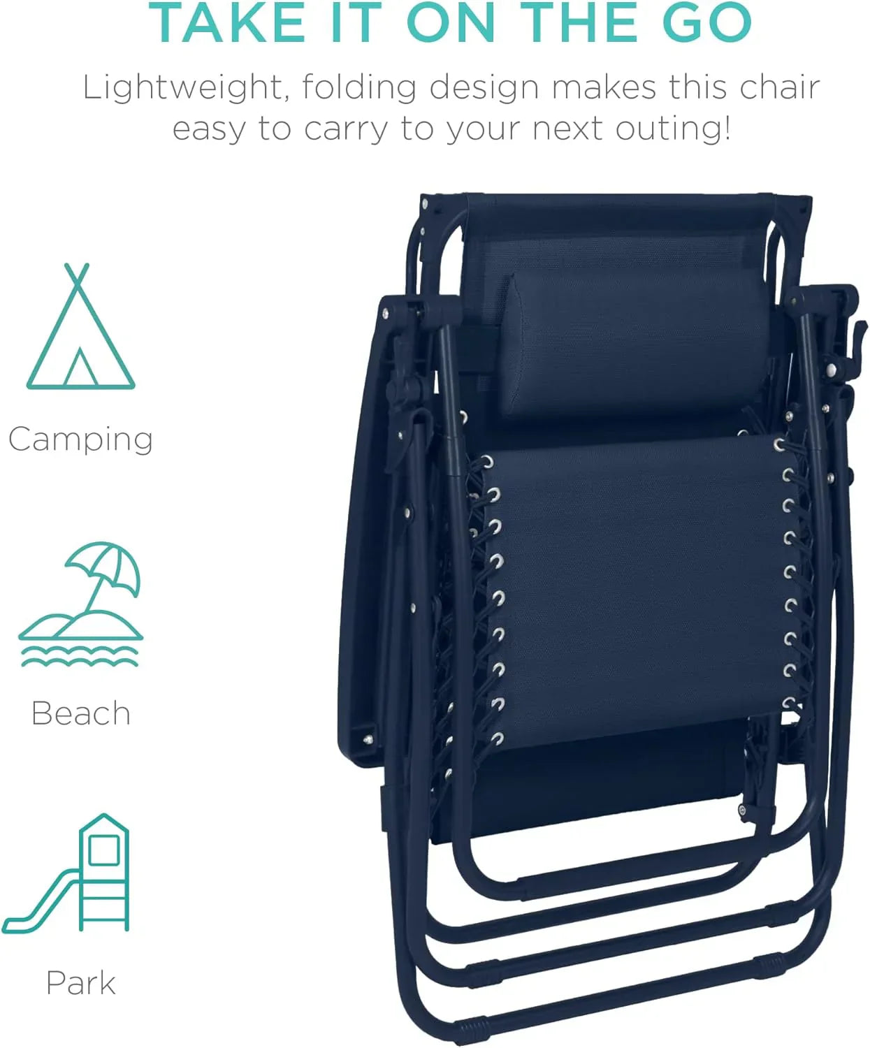Best Choice Products Folding Zero Gravity Recliner Patio Lounge Chair Adjustable Canopy Shade