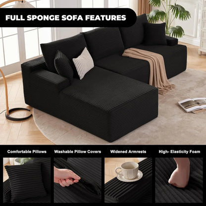 110-inch cloud sofa boneless sofa in the living room modular sofa with deep seats
