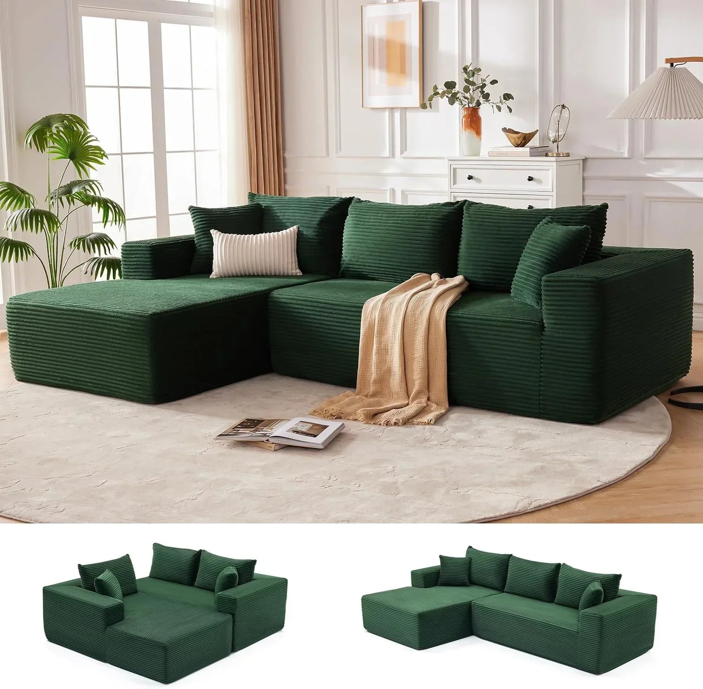 110-inch cloud sofa boneless sofa in the living room modular sofa with deep seats