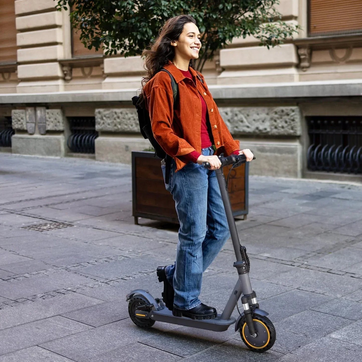 Electric Scooter 350W/500W Powerful Motor 8.5"/10" Solid Tires 19/22Mph 28/21/12 Miles Range