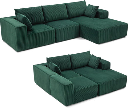 108-inch modular sofa cloud modular sofa with deep seat and reclining chair upholstered sofa