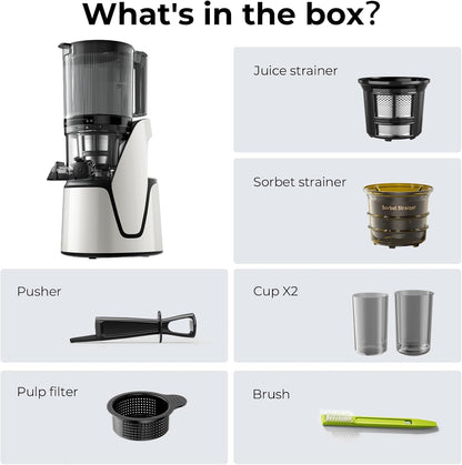 EanOruus Juicer Machines, 3 in 1 Cold Press Juicer with Extra Large Chute 100 oz Large Capacity
