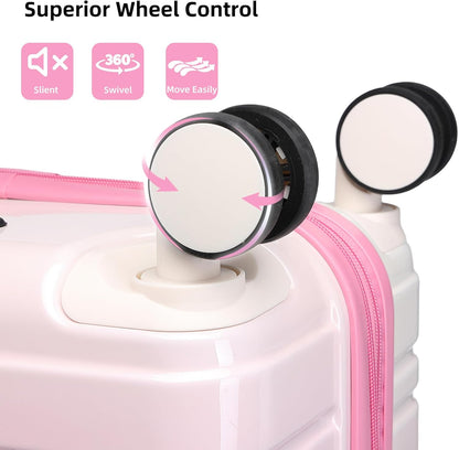 6-piece luggage set, expandable hardshell suitcase set with spinner wheels, lightweight rolling luggage set
