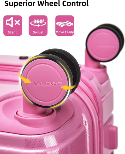 6-piece luggage set, expandable hardshell suitcase set with spinner wheels, lightweight rolling luggage set