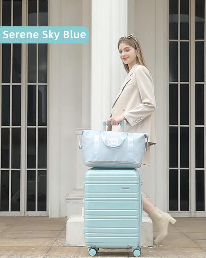 6-piece luggage set, expandable hardshell suitcase set with spinner wheels, lightweight rolling luggage set