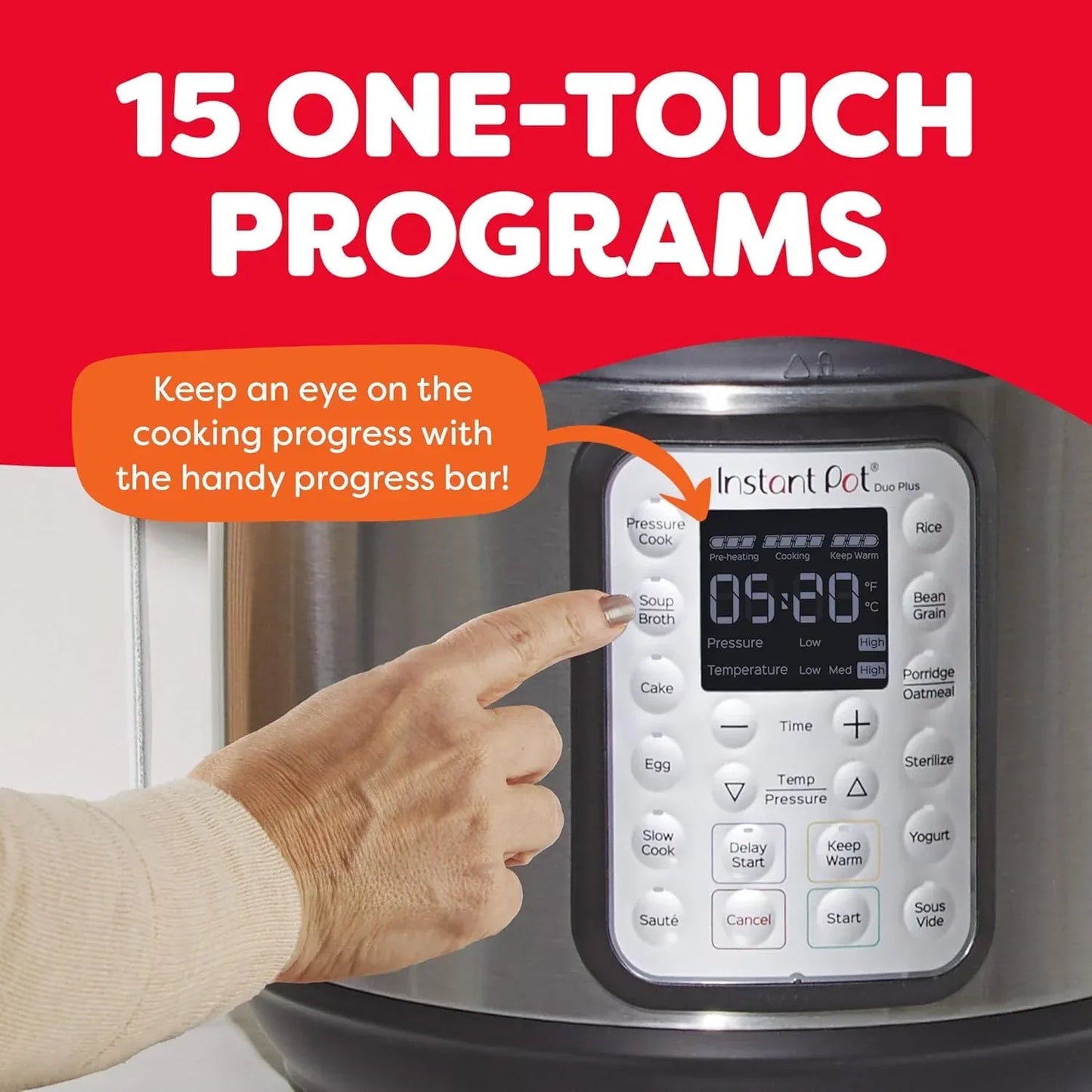 9-in-1 Multicooker Pressure Cooker Slow Cook Rice Maker Steamer Sauté Yogurt Warmer Sterilizer