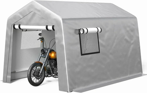 6x8 ft Heavy Duty Carport Tent Portable Garage Removable Side Walls Four Seasons Tarpaulin