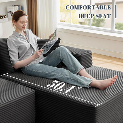 110-inch cloud sofa boneless sofa in the living room modular sofa with deep seats