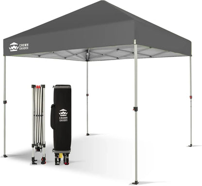10x10 Pop-Up Awning One-Click Installation Beach Tent Outdoor Sunshade Silver Coated Top