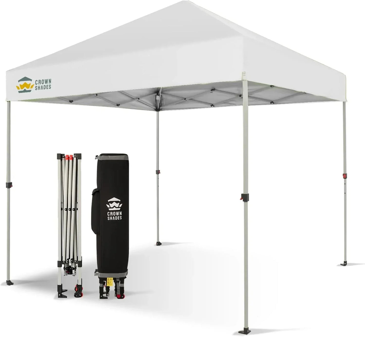 10x10 Pop-Up Awning One-Click Installation Beach Tent Outdoor Sunshade Silver Coated Top