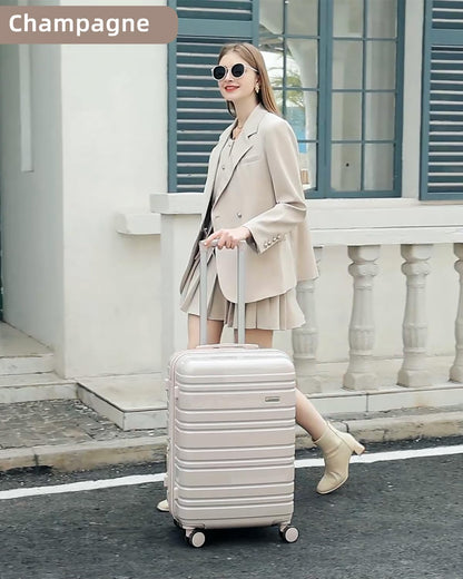 6-piece luggage set, expandable hardshell suitcase set with spinner wheels, lightweight rolling luggage set
