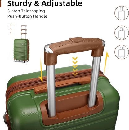 6-piece luggage set, expandable hardshell suitcase set with spinner wheels, lightweight rolling luggage set