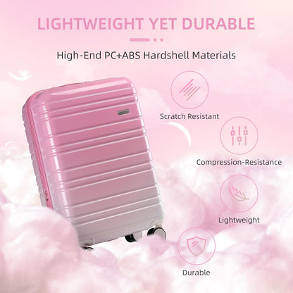 6-piece luggage set, expandable hardshell suitcase set with spinner wheels, lightweight rolling luggage set