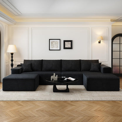 107.5 inch Cloud Modular Sectional Sofa with L-Shaped Chaise Lounge, Modern Minimalist Upholstered Sofa Deep Seating Corner Sofa