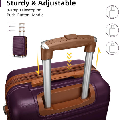 6-piece luggage set, expandable hardshell suitcase set with spinner wheels, lightweight rolling luggage set