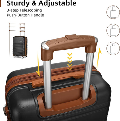 6-piece luggage set, expandable hardshell suitcase set with spinner wheels, lightweight rolling luggage set