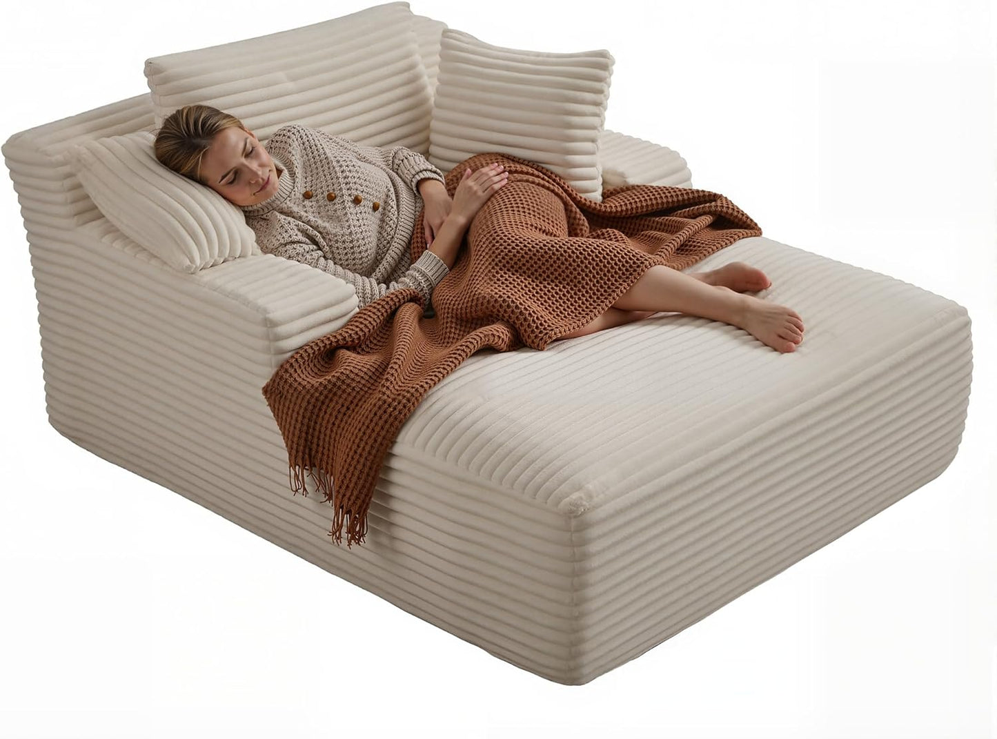 50-inch indoor recliner, oversized corduroy upholstered boneless sofa bed, deep sleeper sofa reading chair, cloud sofa, living room sofa