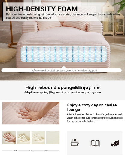 50-inch indoor recliner, oversized corduroy upholstered boneless sofa bed, deep sleeper sofa reading chair, cloud sofa, living room sofa
