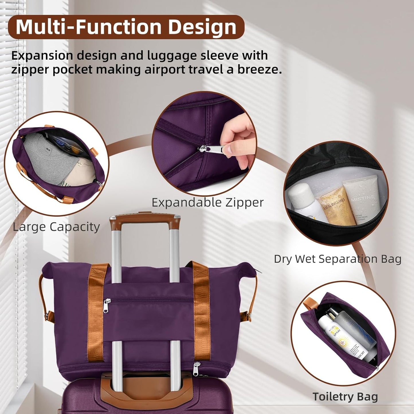 6-piece luggage set, expandable hardshell suitcase set with spinner wheels, lightweight rolling luggage set