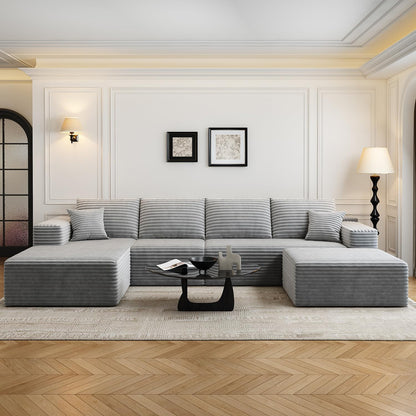 107.5 inch Cloud Modular Sectional Sofa with L-Shaped Chaise Lounge, Modern Minimalist Upholstered Sofa Deep Seating Corner Sofa