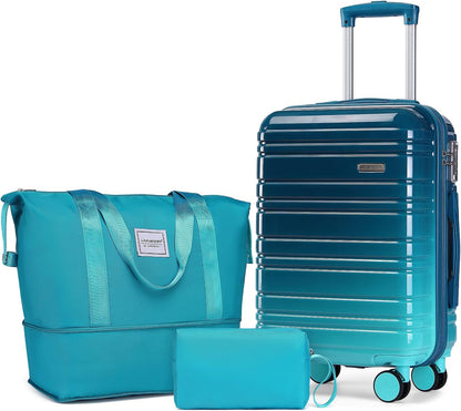 6-piece luggage set, expandable hardshell suitcase set with spinner wheels, lightweight rolling luggage set