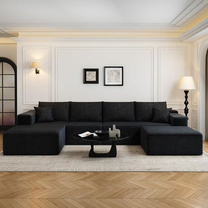 107.5" Cloud Modular Sectional Sofa Couch with L-Shape Chaise,Modern Minimalist Upholstered Couches